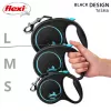 Flexi Automatic riem zwart Design S 5 m, blauw