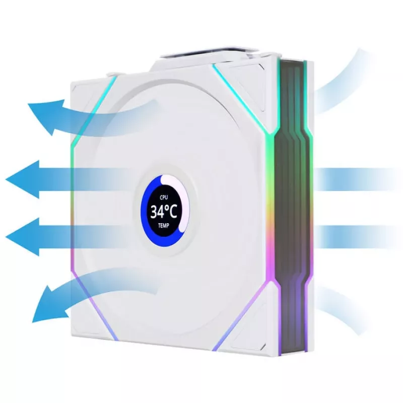 120 mm ARGB PWM Wireless LCD behuizingsventilator Lian Li UNI FAN TL met LCD-display