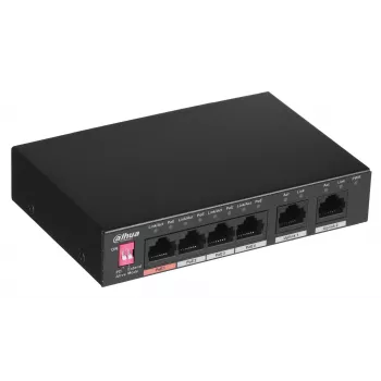 Dahua Technology PFS3006-4ET-60 unmanaged L2 fast ethernet (10/100) Power over Ethernet (PoE) zwart