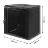 Qoltec 54488 19-inch wandrackkast, 12U, 600 x 635 x 450 mm, geperforeerde deur