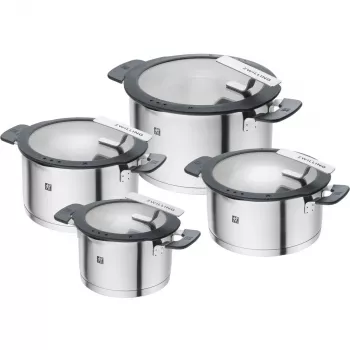 ZWILLING SIMPLIFY 66870-004-0 pannenset RVS 4-dlg. zilver zwart