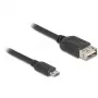DeLOCK 81518 USB-kabel USB 2.0 1 m Micro-USB B USB A zwart