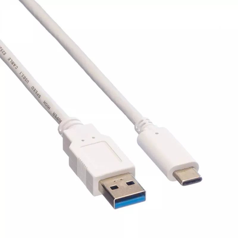VALUE - USB-kabel - USB 3.0 (M) naar USB Type-C (M) - 5 V - 900 mA - 50 cm - wit (11.99.9010)