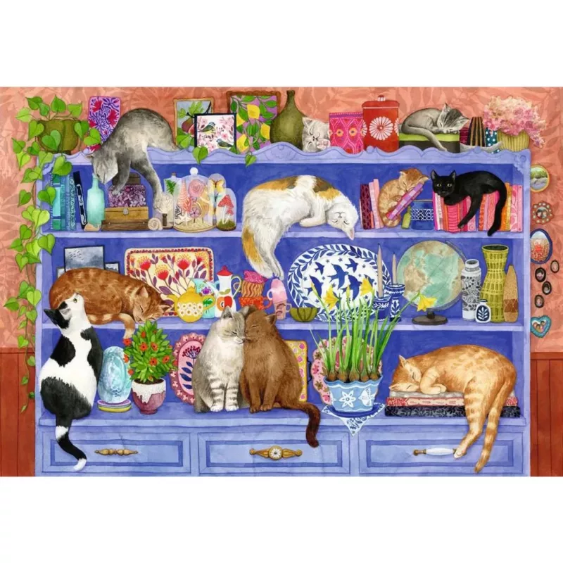 Legpuzzel Ravensburger Feel Well & Puzzle Cats on the Shelf – 200 stukjes
