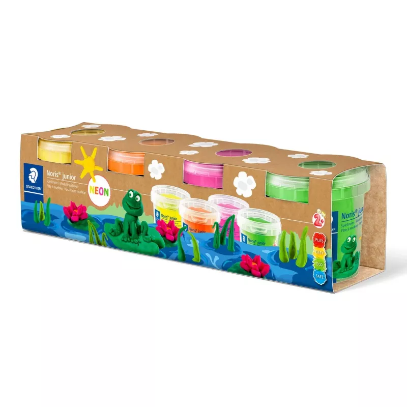 Modelleerklei Staedtler 813F SLE — neonkleuren groen, oranje, roze, geel, 1 stuk