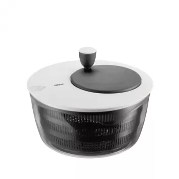 Saladecentrifuge GEFU Rotare met slingerhandgreep, inhoud 3 L, kunststof behuizing, zwart/wit, vaatwasmachinebestendig