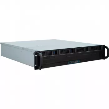 Serverbehuizing Inter-Tech 2U 2404L rack zwart, grijs