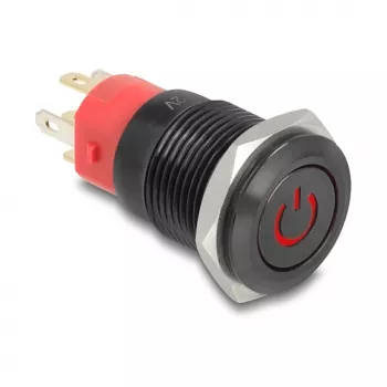 Drukschakelaar DELOCK 22013 16 mm 12 V zwart