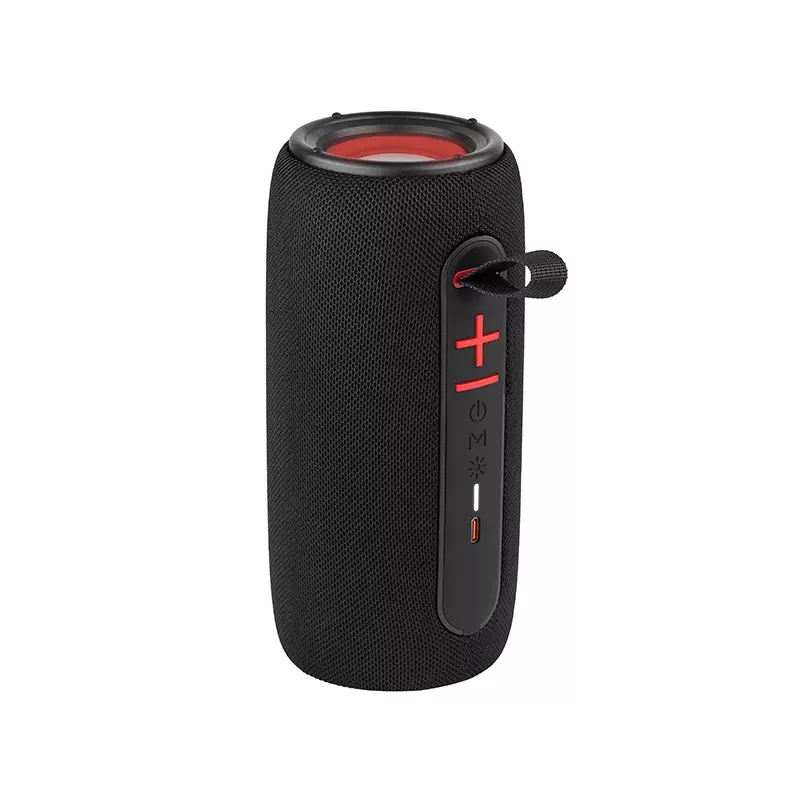 Draagbare stereoluidspreker TRACER Stripe zwart — 10 W RMS, Bluetooth/bedraad, USB-A & USB-C, MicroSD, ingebouwde accu (tot 5 uur)