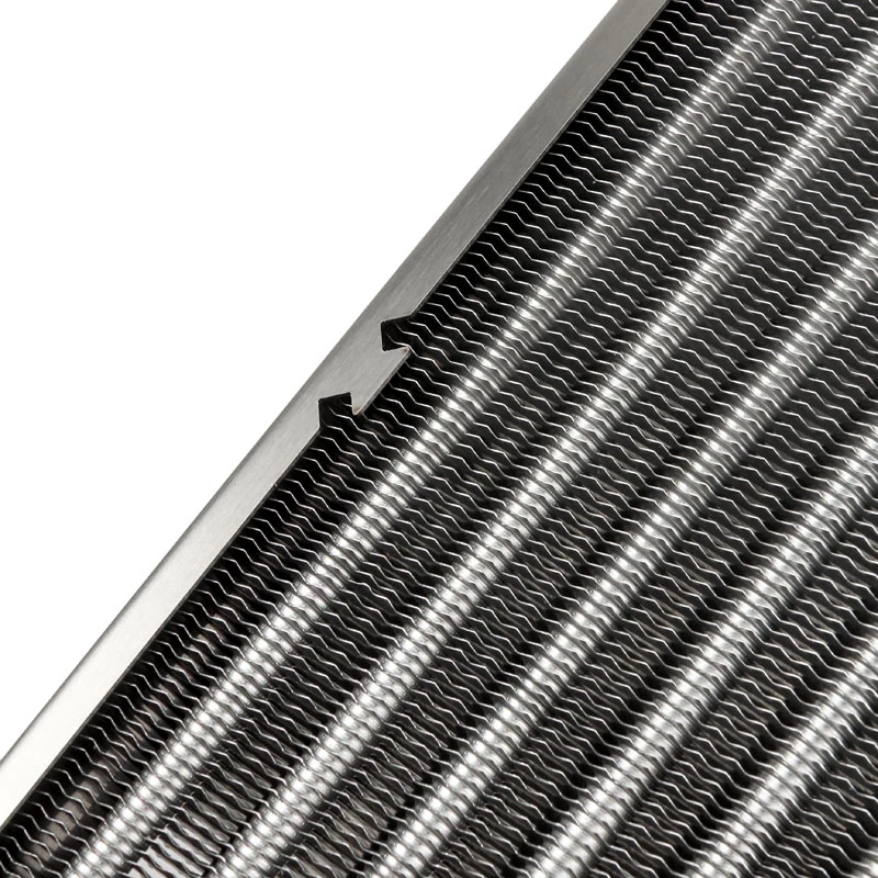 Radiatorblok Aqua-Computer 33706 — aluminium/koper/rvs, 320×140×73 mm, grijs/zilver