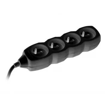Tracer PowerCord verlengsnoer, 4 stopcontacten, 3 m, zwart
