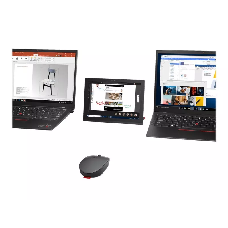 Lenovo Go draadloze multi-device muis kantoor beide handen RF Wireless + Bluetooth + USB Type-A optisch 2400 DPI