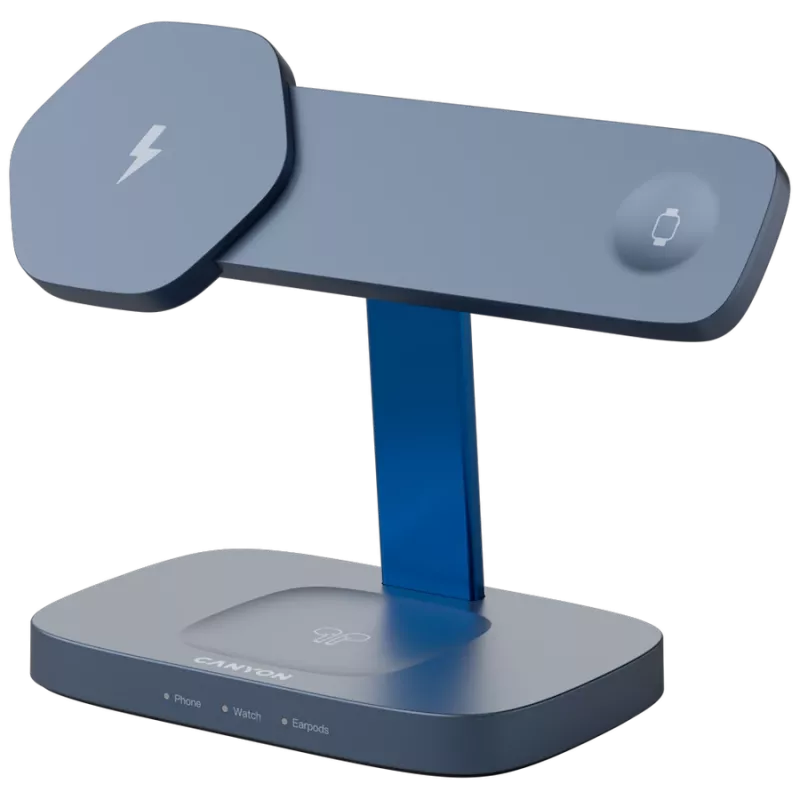 Draadloos oplaadstation CANYON WCS-310 Canyon donkergrijs – Qi-compatibele rechtopstaande oplader