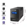 Qoltec Monolith UPS dubbelconversie online 0,65 kVA 360 W 2 stopcontacten