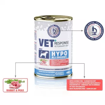 VET RESPONSE Hypoallergenic konijn - natvoer voor honden - 400 g