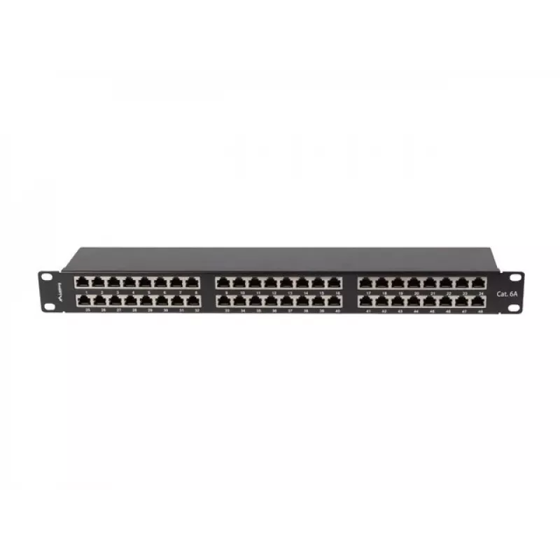 PATCH PANEL 48 POORT 1U 19 CAT6A FTP AFGESCHERMD ZWART LANBERG