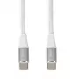 USB-C-naar-USB-C-kabel IBOX IKUTC1W 1 m, USB 2.0, 3 A, wit, textielvlechtwerk