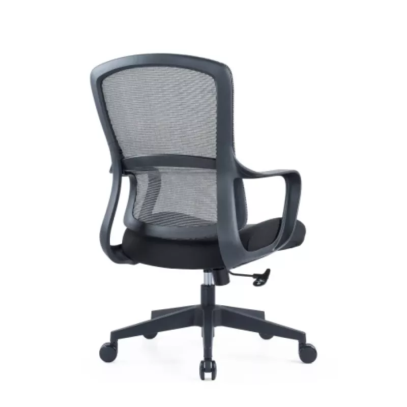 Up Up Darwin ergonomische bureaustoel zwart, zwarte stof + grijs net