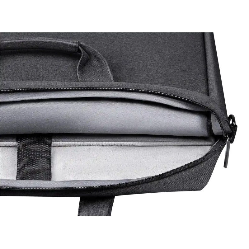 Laptoptas DEFENDER FIRM 26123 voor 15,6 inch laptops, polyurethaan, zwart, toploader, afneembare schouderriem