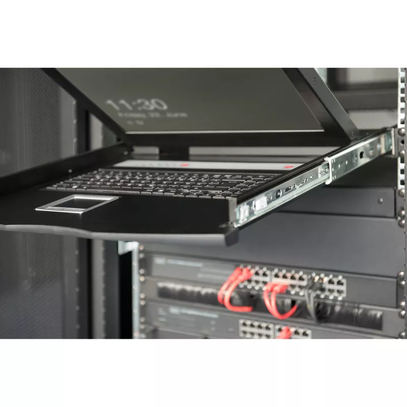 KVM-console Digitus 19 inch HD LCD 16-poorts VGA Duits toetsenbord
