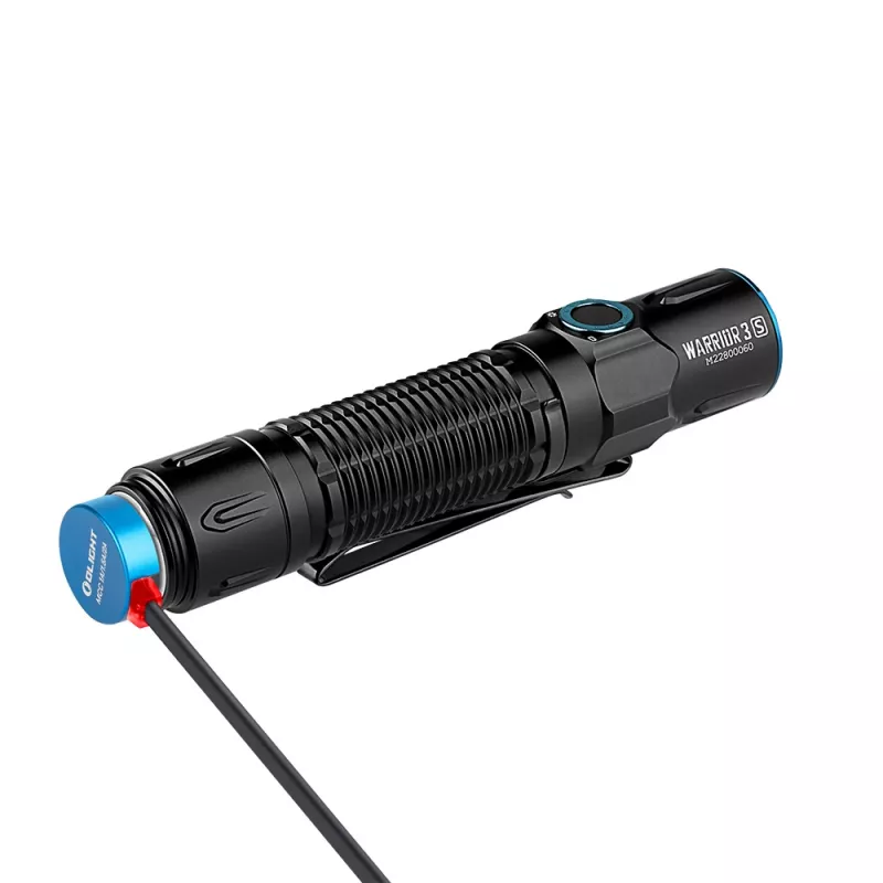 Tactische handzaklamp olight Warrior 3S — LED 2300 lm, 300 m bereik, IPX8, 21700 Li-Ion 5000 mAh