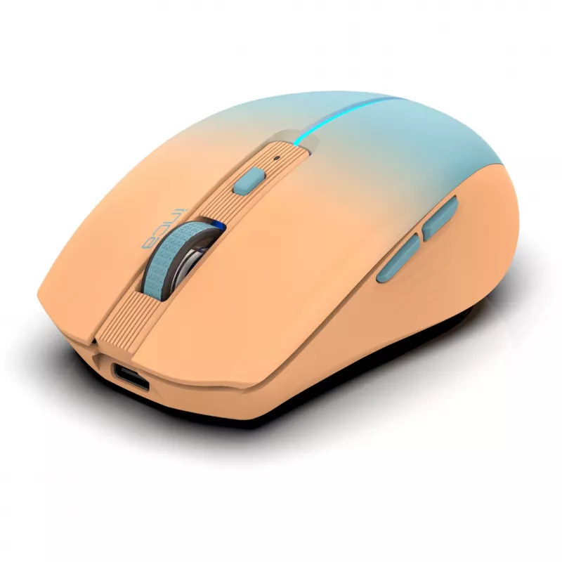 Cian Technology GmbH INCA Muis IWM-511RT Blt+Wrls RGB Basiskleur Oranje