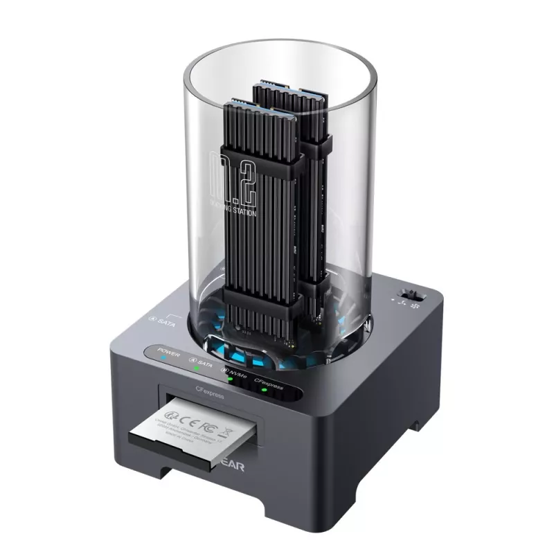 GrauGear G-M2DK-CR-10G M.2 NVMe/NGFF en CFexpress dockingstation USB Type-C 10 Gbit/s grijs