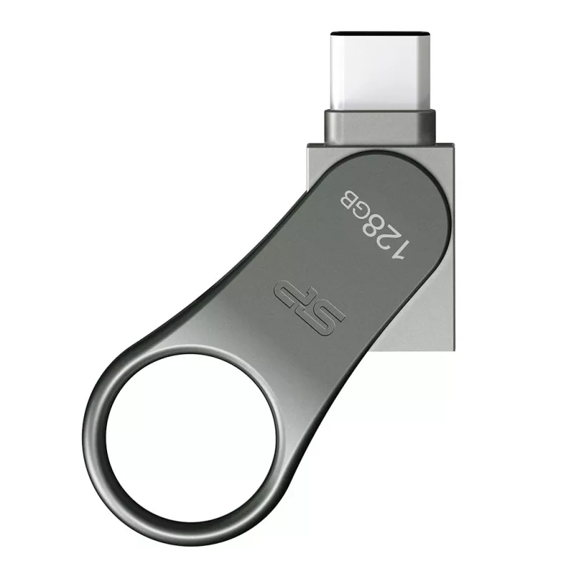 Silicon Power Mobile C80 128 GB USB-stick, USB Type-A / USB Type-C, USB 3.0 (3.1 Gen 1), titanium
