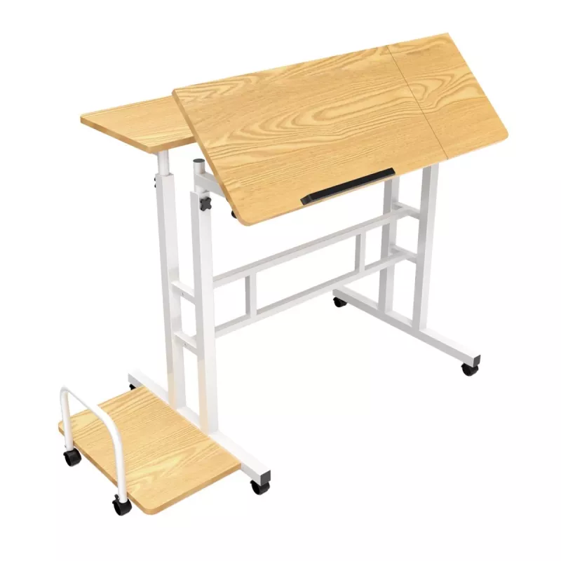 Maclean mobiele laptoptisch, wit, 80x60cm, max. 50kg, in hoogte verstelbaar 67-115cm, MC-124 W