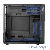 Akyga AK19BK micro-tower-pc-behuizing, Micro-ATX / Mini-ITX, USB-C + USB 3.0 + 2x USB 2.0, zonder voeding, zwart