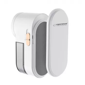 Pluizenrazer ESPERANZA ECS010 compacte elektrische pluizenverwijderaar, 6 messen, RVS, kop Ø5,3 cm, oplaadbaar 485 mAh, 60 min looptijd, wit