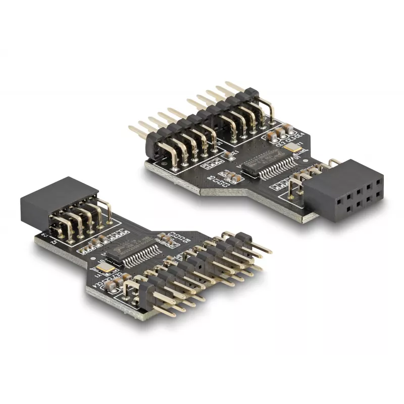 DeLOCK 60045 kabeladapter 9-pin USB 2.0 2 x 9-pin-header zwart