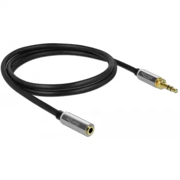 Audiokabel 3,5 mm DeLOCK 85780 1 m zwart grijs