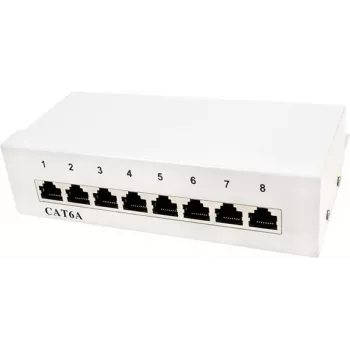 LogiLink patchpaneel desktop - patchpaneel - wandmontage - RJ-45 X 8 - lichtgrijs, RAL 7035