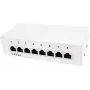 LogiLink patchpaneel desktop - patchpaneel - wandmontage - RJ-45 X 8 - lichtgrijs, RAL 7035