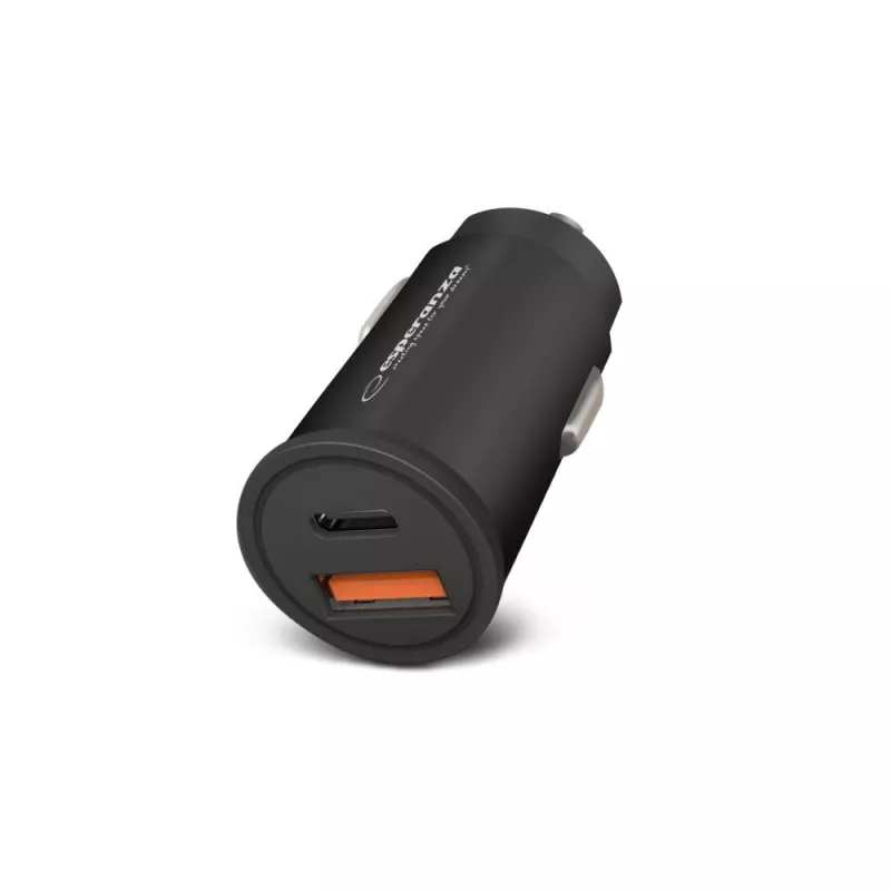 Auto-USB-oplader ESPERANZA EZC111K, 20W (USB-C PD 20W + USB-A QC3.0), 12–24V ingang, zwart