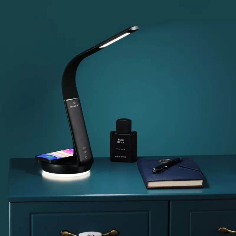 Tafellamp Hawk HW-LAMP02 zwart — dimbaar, verstelbare arm