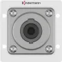 Speakon-busaansluiting Kindermann 7444000413 — 1-voudig aluminium, 50×50 mm, 40 mm diepte