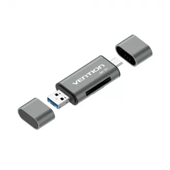 Vention USB3.0 multifunctionele kaartlezer grijs metaal Type