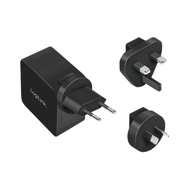 Mobiele oplader LogiLink PA0302 universeel zwart AC-snelladen