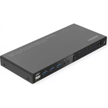 ROLINE KVM-switch 4-voudig USB+ HDMI 4K60+ 3xUSB audio - KVM-switch - 3-poorts (14.01.3428)