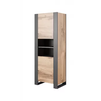 WOOD stellingkast 65x40x170,5 Wotan-eiken + antraciet