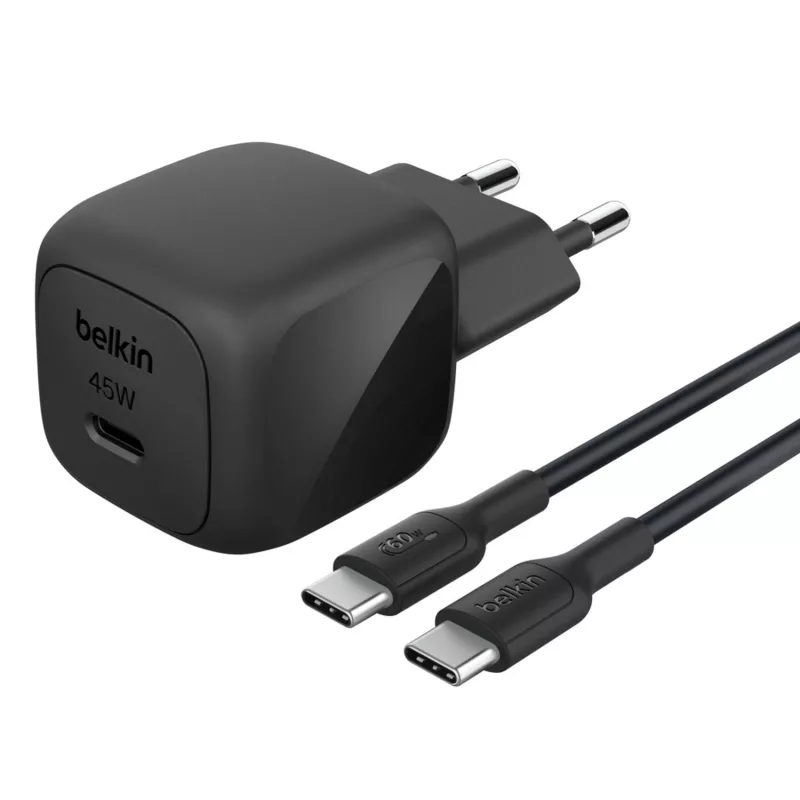 USB-C-oplader Belkin BOOSTCHARGE 45W PD PPS - compacte 45W USB-C PD PPS voeding