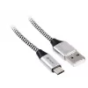 Kabel USB 2.0 Type-C stekker - C stekker 1,0m zwart-zilver