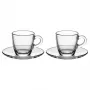 Bialetti Moka Cup Set Glass ISTITUZIONALE, 2 espressokopjes met schoteltjes, 75 ml