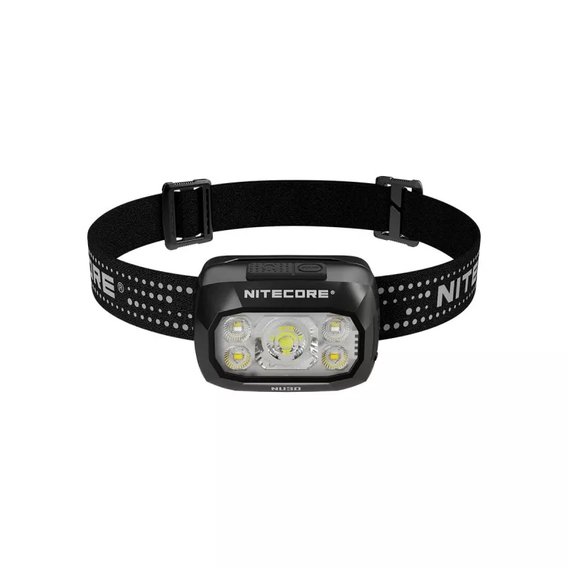 Hoofdlamp Nitecore NU30 — compacte, draagbare LED-hoofdlamp, tot 500 lumen, meerdere vermogensstanden, roodlichtmodus