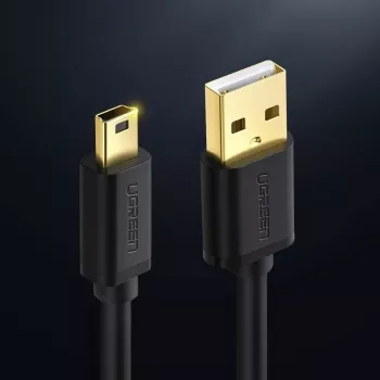 USB-kabel UGREEN US132 Mini-USB 1 m — zwart, 480 Mbit/s, snel laden