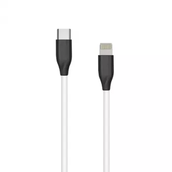 Siliconen kabel USB Type-C - Lightning, 2 m (wit)