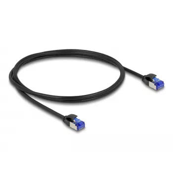 Netwerkkabel DeLOCK RJ45 Cat.6A S/FTP slank 1m zwart