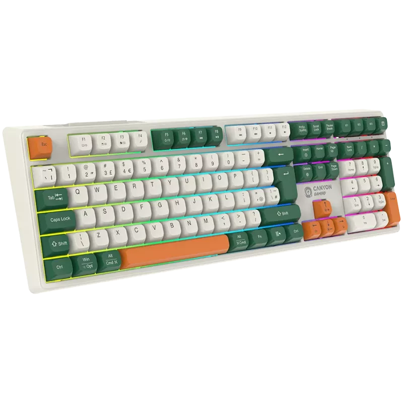 Mechanisch draadloos toetsenbord CANYON Shadder GKW-11 RGB wit